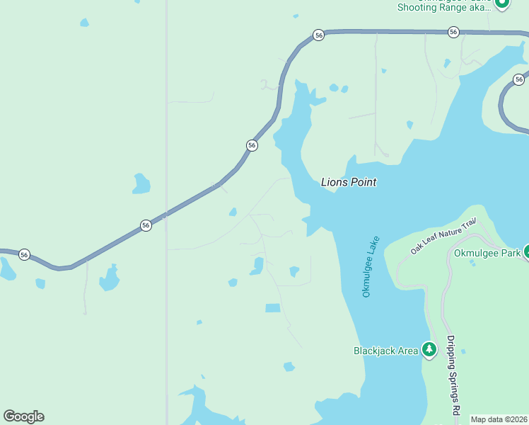 map of restaurants, bars, coffee shops, grocery stores, and more near 6340 Acacia Road in Okmulgee
