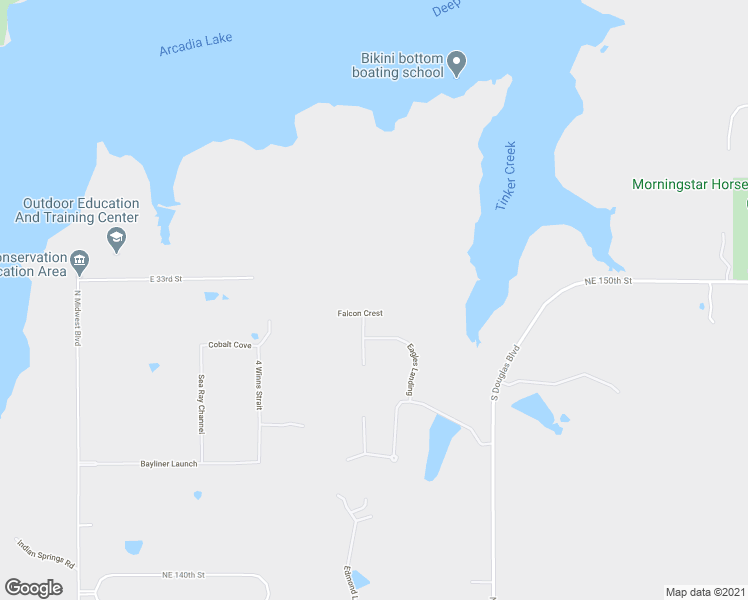 map of restaurants, bars, coffee shops, grocery stores, and more near 8051 Falcon Crest in Jones