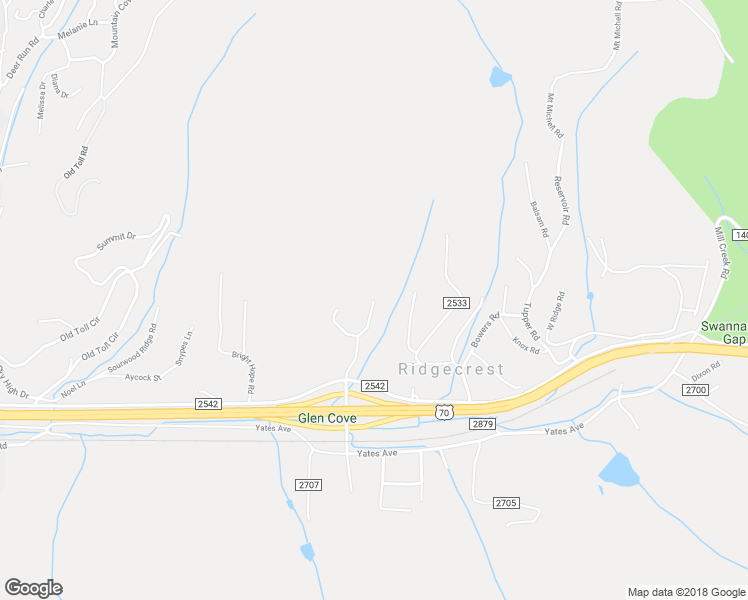map of restaurants, bars, coffee shops, grocery stores, and more near 23 Grey Rock Valley in Black Mountain