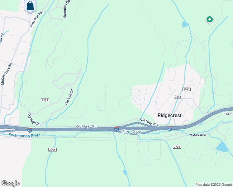 map of restaurants, bars, coffee shops, grocery stores, and more near 10 Circle Drive in Black Mountain