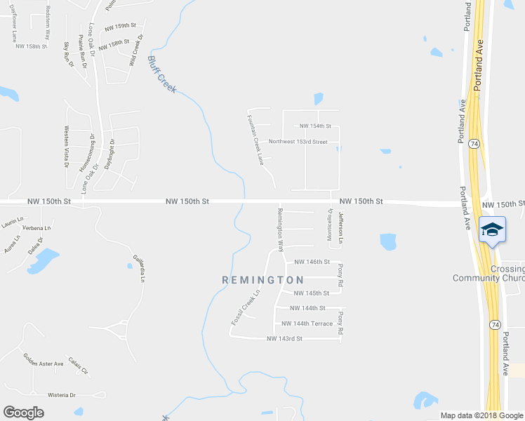 map of restaurants, bars, coffee shops, grocery stores, and more near 4320 Northwest 150th Street in Oklahoma City