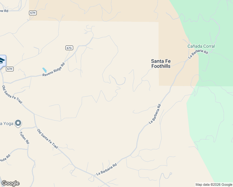 map of restaurants, bars, coffee shops, grocery stores, and more near 109 Coyote Mountain Road in Santa Fe