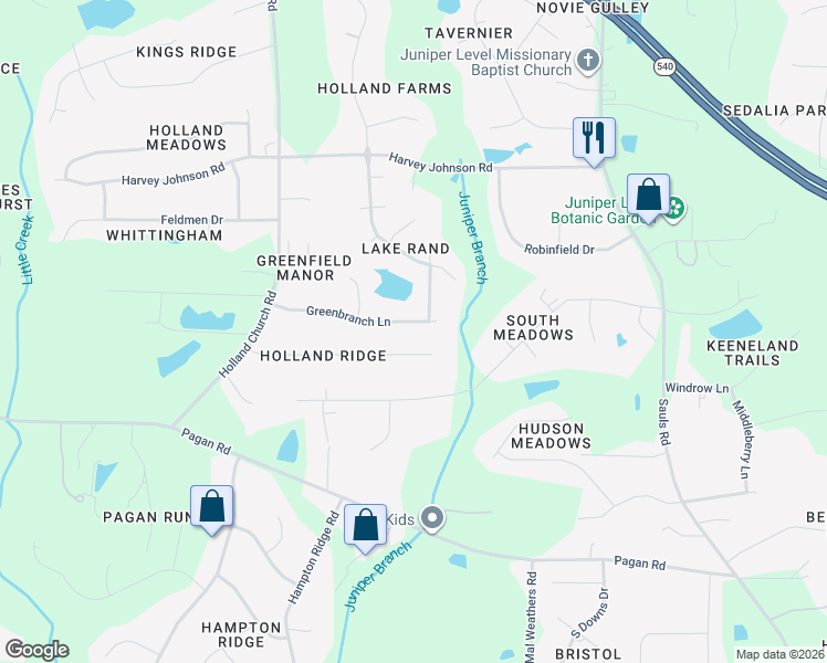 map of restaurants, bars, coffee shops, grocery stores, and more near 1319 Greenbranch Lane in Raleigh
