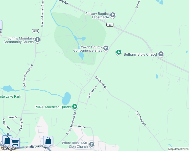 map of restaurants, bars, coffee shops, grocery stores, and more near 1415 Dunns Mountain Road in Salisbury