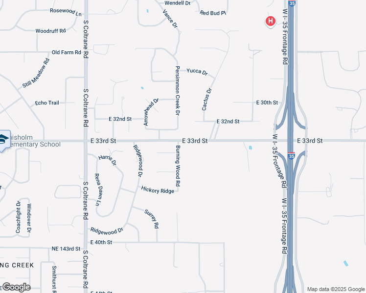 map of restaurants, bars, coffee shops, grocery stores, and more near 3300 Burning Wood Road in Edmond