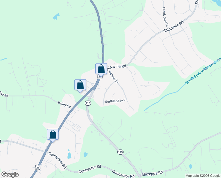 map of restaurants, bars, coffee shops, grocery stores, and more near 133 Shephard Hill Drive in Mooresville