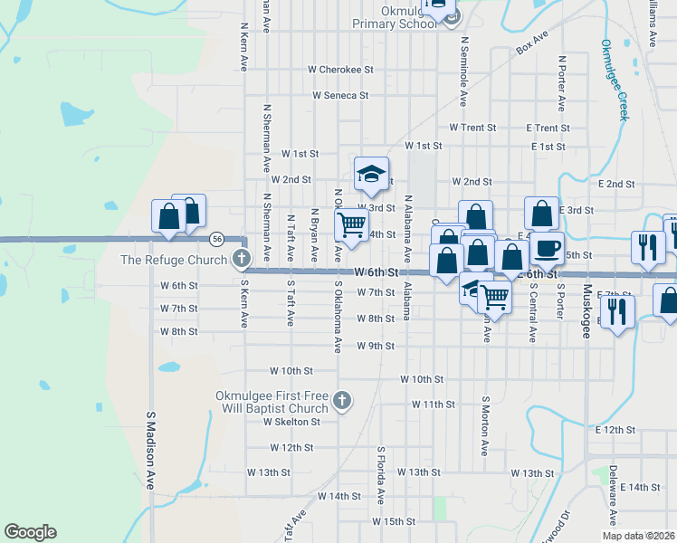 map of restaurants, bars, coffee shops, grocery stores, and more near 817 West 6th Street in Beggs