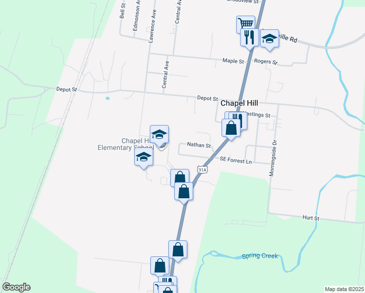 map of restaurants, bars, coffee shops, grocery stores, and more near 211 Nathan Street in Chapel Hill