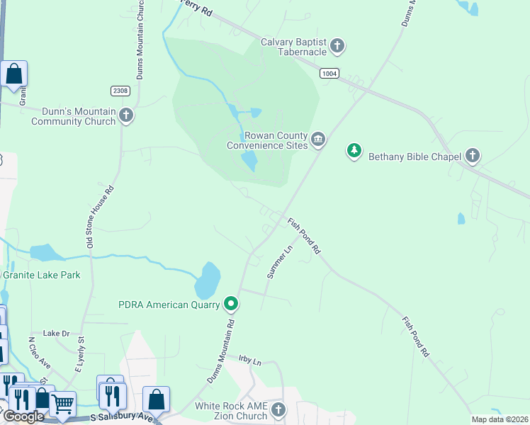 map of restaurants, bars, coffee shops, grocery stores, and more near 2050 Lake Road in Salisbury