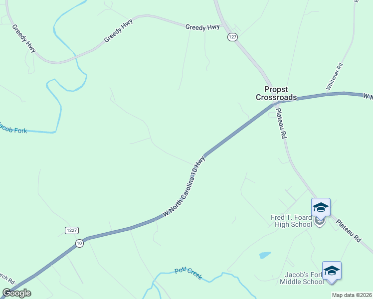 map of restaurants, bars, coffee shops, grocery stores, and more near 5894 Leil Road in Hickory