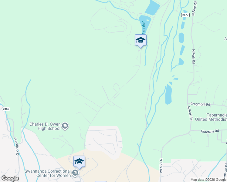 map of restaurants, bars, coffee shops, grocery stores, and more near 5 Lake Eden Circle in Black Mountain