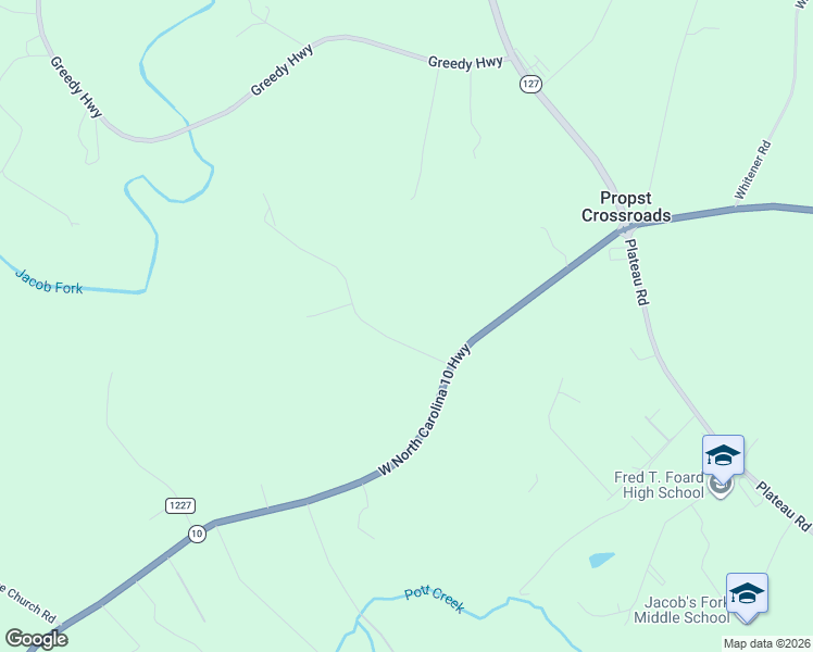 map of restaurants, bars, coffee shops, grocery stores, and more near 5894 Leil Road in Hickory