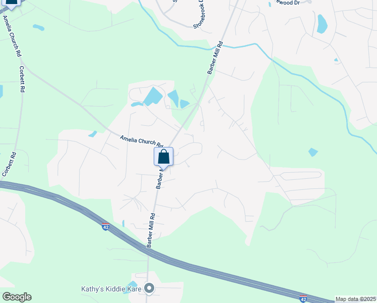 map of restaurants, bars, coffee shops, grocery stores, and more near Hunter Estates in Clayton
