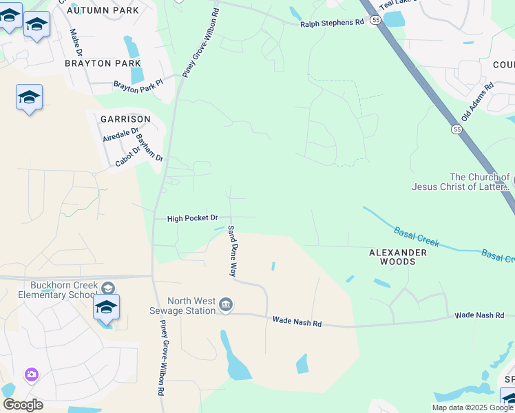 map of restaurants, bars, coffee shops, grocery stores, and more near in Holly Springs