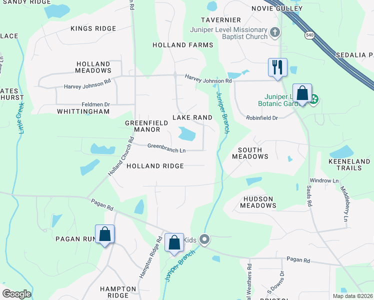 map of restaurants, bars, coffee shops, grocery stores, and more near 1319 Greenbranch Lane in Raleigh