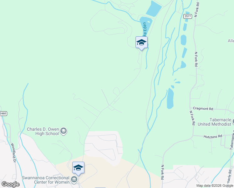 map of restaurants, bars, coffee shops, grocery stores, and more near 5 Lake Eden Circle in Black Mountain
