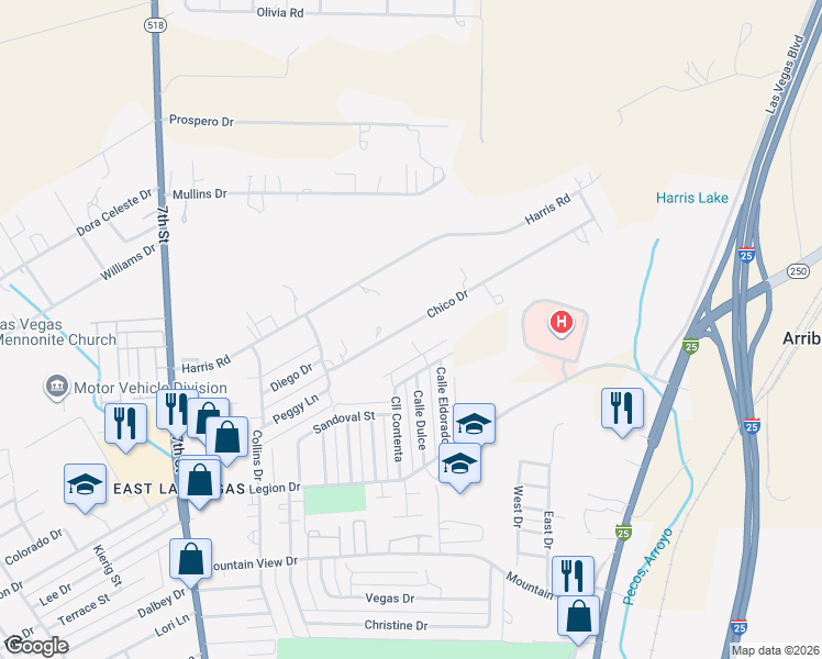 map of restaurants, bars, coffee shops, grocery stores, and more near 318 Chico Drive in Las Vegas