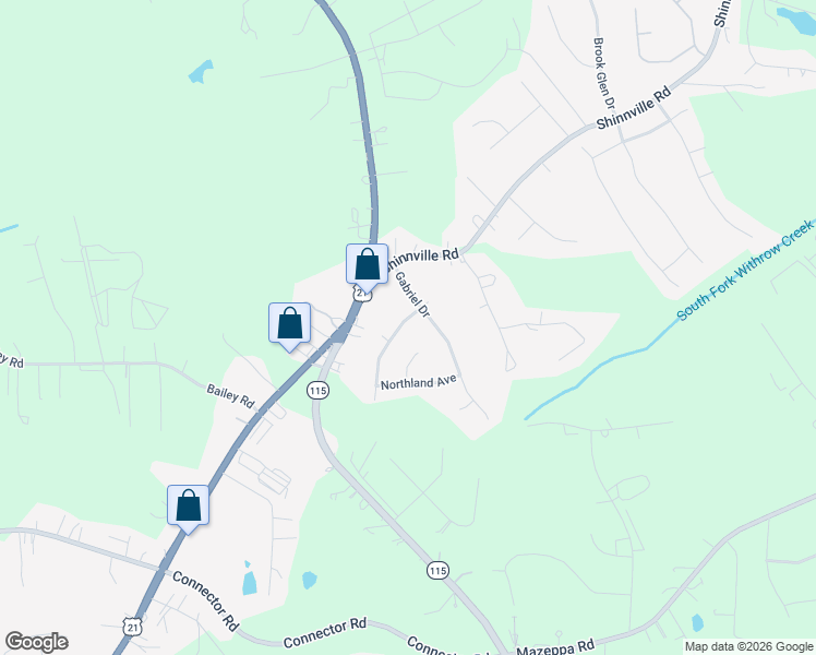map of restaurants, bars, coffee shops, grocery stores, and more near 133 Shephard Hill Drive in Mooresville