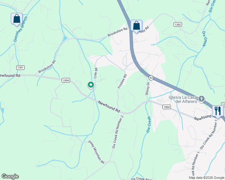 map of restaurants, bars, coffee shops, grocery stores, and more near 61 Frisbee Road in Leicester