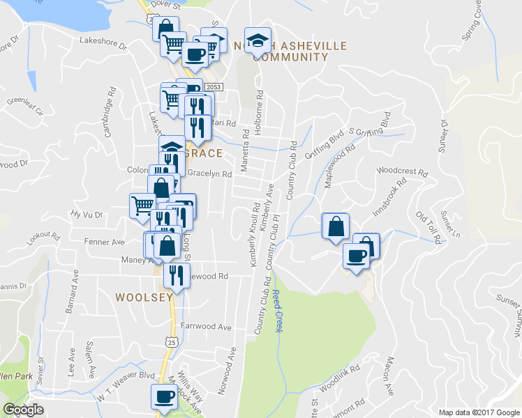map of restaurants, bars, coffee shops, grocery stores, and more near 304 Kimberly Avenue in Asheville