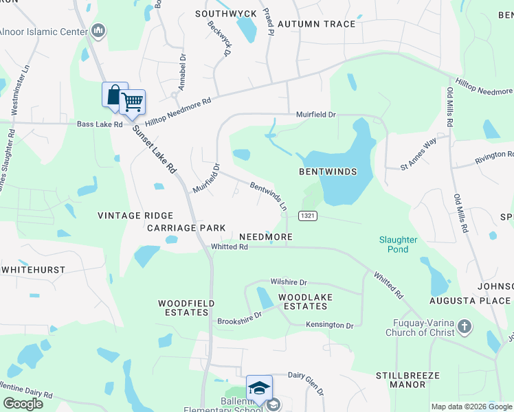 map of restaurants, bars, coffee shops, grocery stores, and more near 7104 Niblick Court in Fuquay-Varina