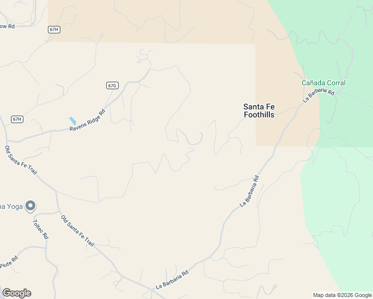 map of restaurants, bars, coffee shops, grocery stores, and more near 109 Coyote Mountain Road in Santa Fe