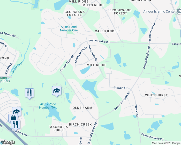 map of restaurants, bars, coffee shops, grocery stores, and more near 216 Lakecroft Place in Fuquay Varina