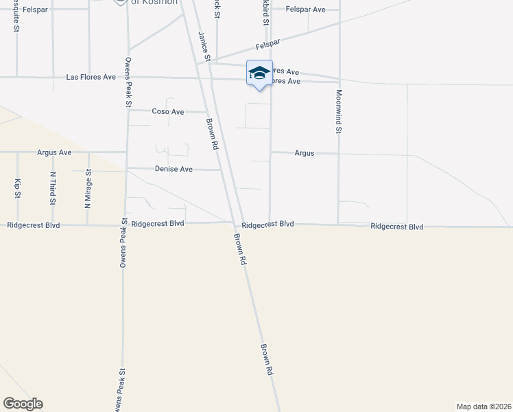 map of restaurants, bars, coffee shops, grocery stores, and more near 185 Oriole Street in Inyokern