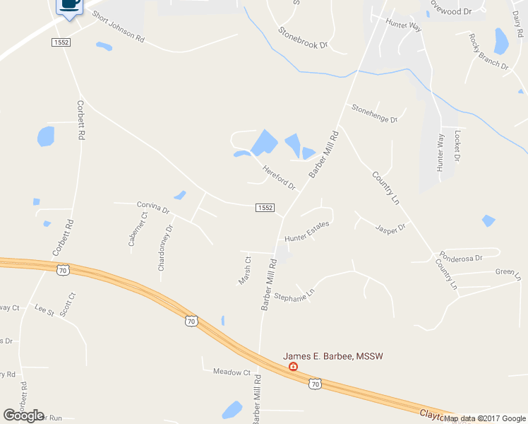 map of restaurants, bars, coffee shops, grocery stores, and more near 2756 Amelia Church Road in Clayton