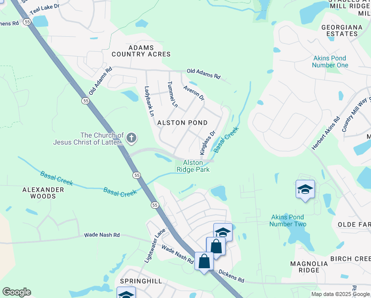 map of restaurants, bars, coffee shops, grocery stores, and more near 2412 Fiddich Lane in Fuquay Varina