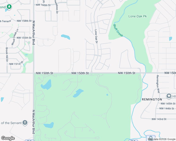 map of restaurants, bars, coffee shops, grocery stores, and more near 4800 Northwest 151st Circle in Edmond