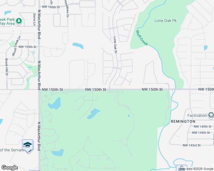map of restaurants, bars, coffee shops, grocery stores, and more near 4800 Northwest 151st Circle in Edmond