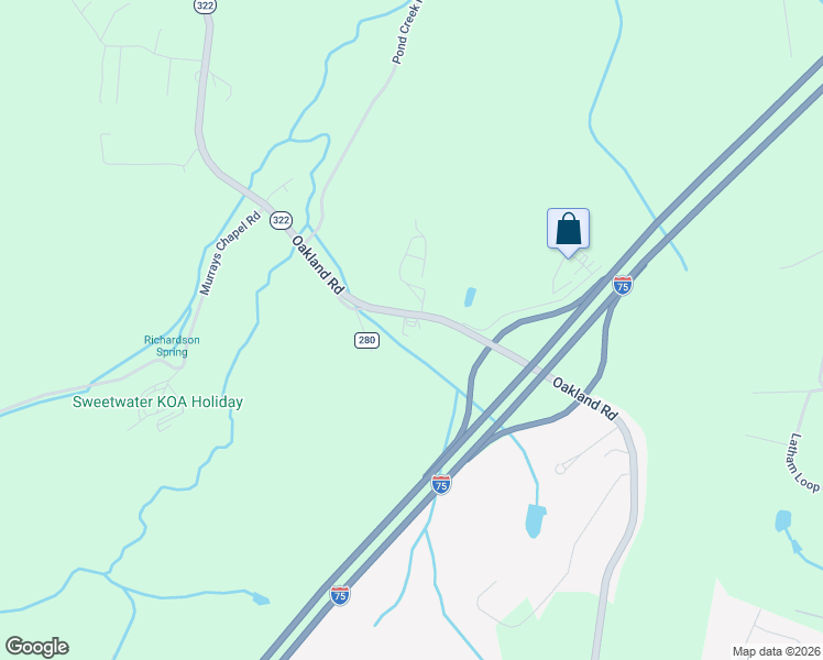 map of restaurants, bars, coffee shops, grocery stores, and more near County Road 280 in Sweetwater