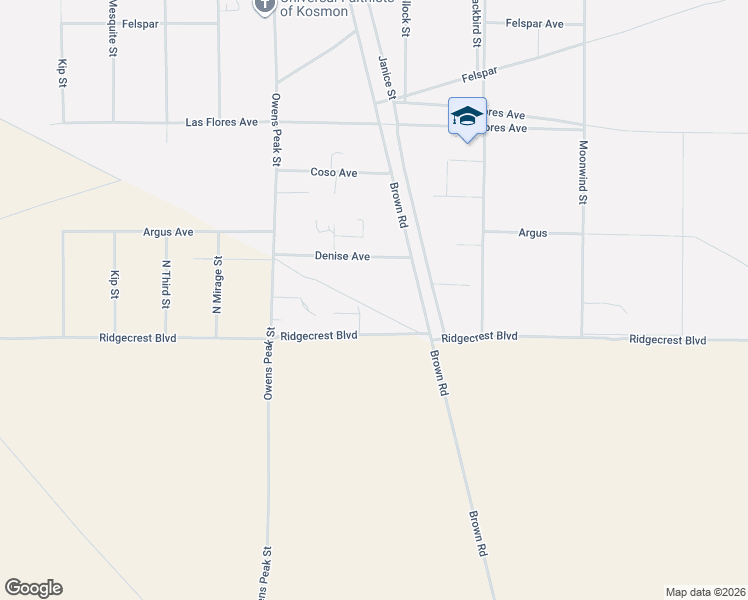 map of restaurants, bars, coffee shops, grocery stores, and more near 6255 Denise Avenue in Inyokern