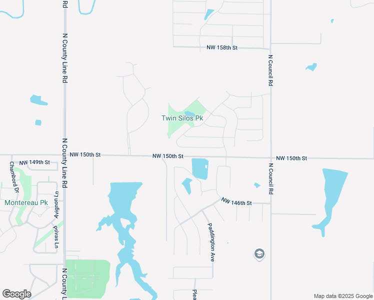 map of restaurants, bars, coffee shops, grocery stores, and more near 8328 Northwest 151st Terrace in Edmond