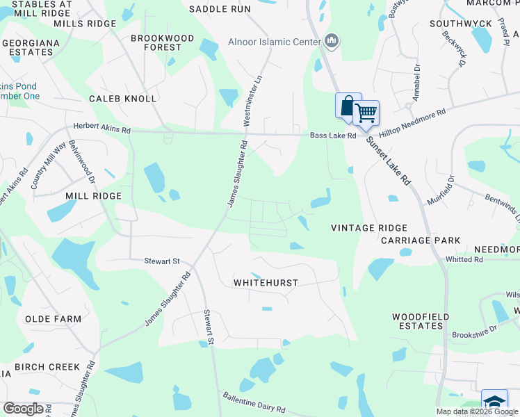 map of restaurants, bars, coffee shops, grocery stores, and more near 3232 James Slaughter Road in Fuquay-Varina
