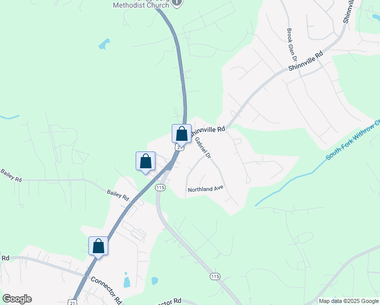 map of restaurants, bars, coffee shops, grocery stores, and more near 112 Gabriel Drive in Mooresville