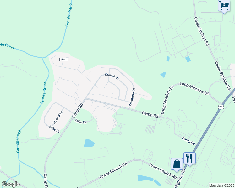 map of restaurants, bars, coffee shops, grocery stores, and more near 1035 Whisperwood Drive in Salisbury