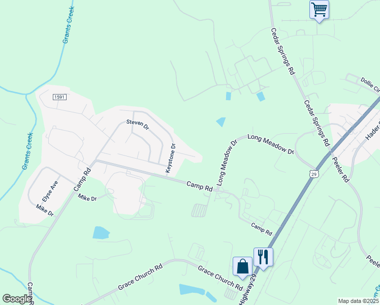 map of restaurants, bars, coffee shops, grocery stores, and more near 155 Fallsworth Court in Salisbury
