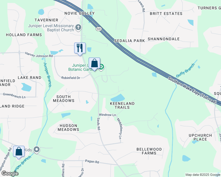 map of restaurants, bars, coffee shops, grocery stores, and more near 909 Lakefield Drive in Raleigh