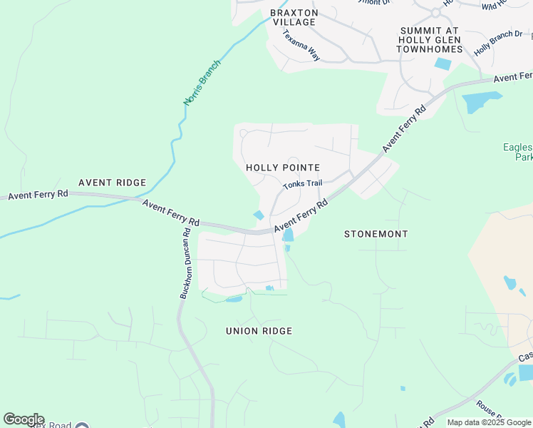 map of restaurants, bars, coffee shops, grocery stores, and more near 500 Tonks Trail in Holly Springs