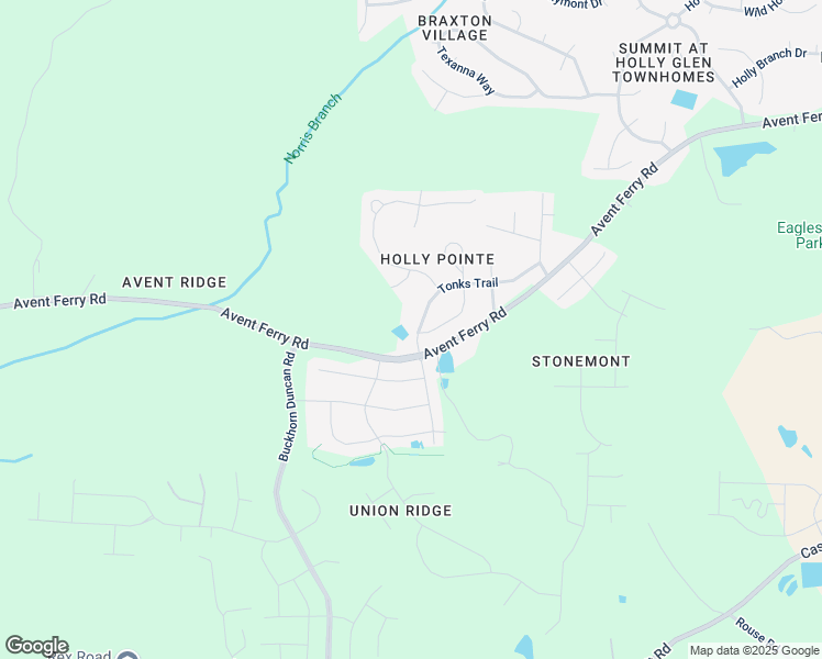 map of restaurants, bars, coffee shops, grocery stores, and more near 500 Tonks Trail in Holly Springs