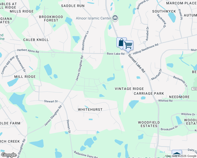 map of restaurants, bars, coffee shops, grocery stores, and more near 3232 James Slaughter Road in Fuquay-Varina