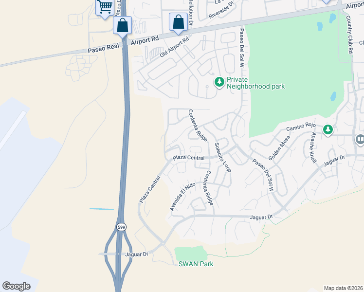 map of restaurants, bars, coffee shops, grocery stores, and more near 7252 Vuelta De La Luz in Santa Fe