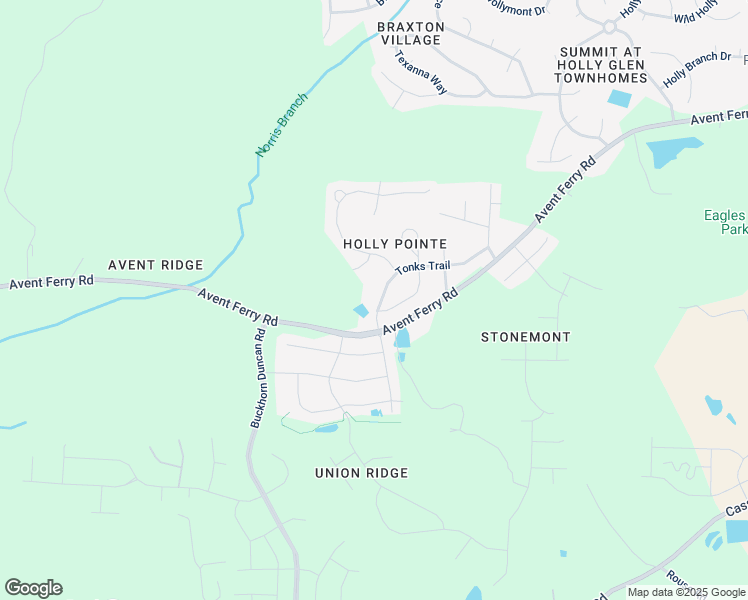 map of restaurants, bars, coffee shops, grocery stores, and more near 424 Tonks Trail in Holly Springs