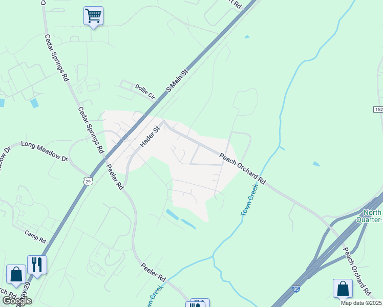 map of restaurants, bars, coffee shops, grocery stores, and more near 4170 Ridge Street in Salisbury
