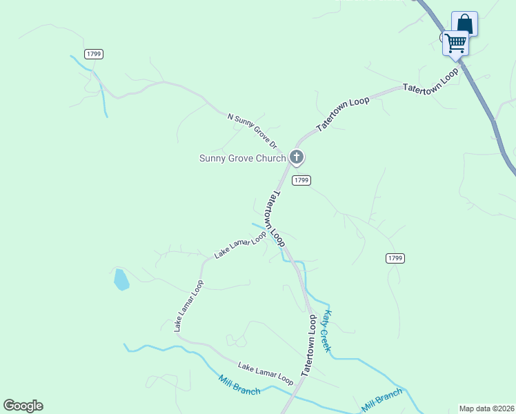 map of restaurants, bars, coffee shops, grocery stores, and more near 992 Tatertown Loop in Nebo