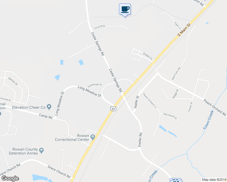 map of restaurants, bars, coffee shops, grocery stores, and more near 4412 South Main Street in Salisbury