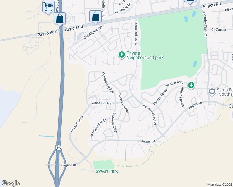 map of restaurants, bars, coffee shops, grocery stores, and more near 4529 Contenta Ridge in Santa Fe