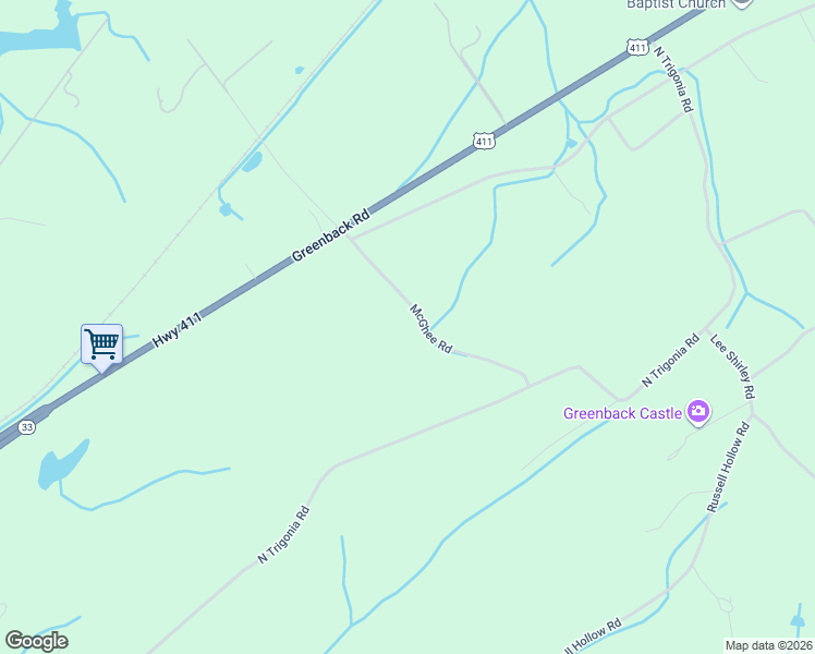 map of restaurants, bars, coffee shops, grocery stores, and more near 860 McGhee Road in Greenback